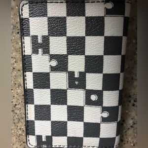 Gently used Coach Checkered Black and White Credit Card Case